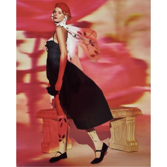 Free People For Love & Lemons Dainty Coquette Lace Doris Midi Dress Size Medium - Picture 6 of 17